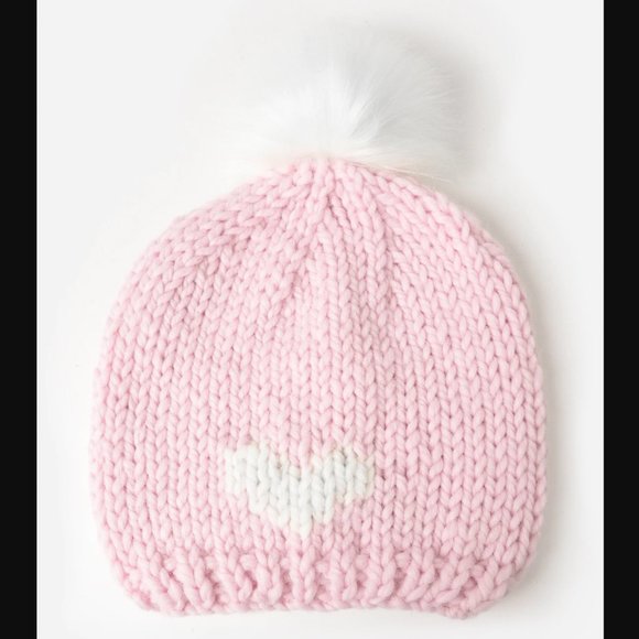 GOGO Pink Knit Hat with White Pom Pom Waffle Knit Beanie - Pink with White Pom – Boombalatti main image 4
